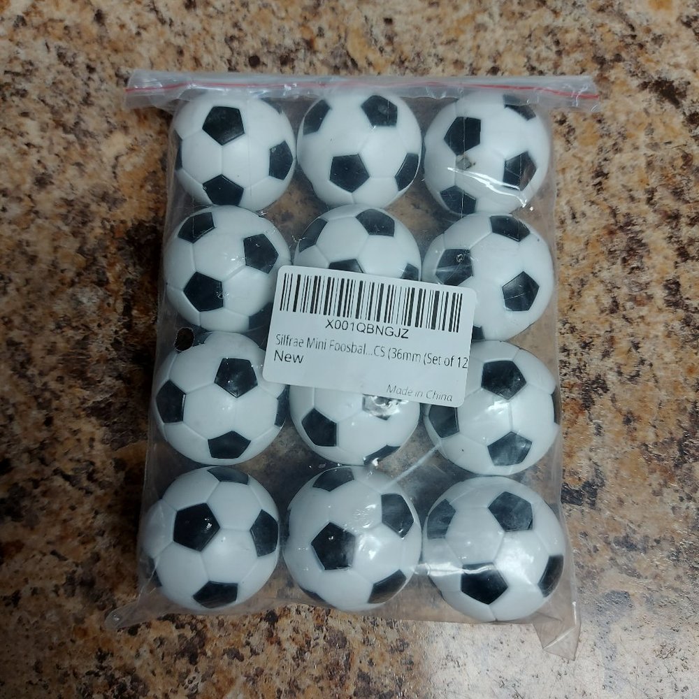 2/$8 Mini Foosball Replacement Balls, Table Soccer Ball 32mm/36mm Set of 12